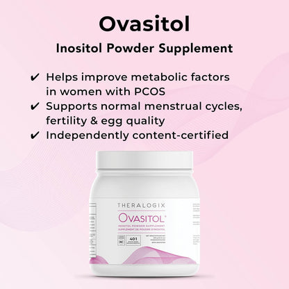 Myo-Inositol & D-Chiro Inositol Powder for PCOS - 90 Day Supply - Optimal 40:1 Ratio - Fertility & Menstrual Health for Women